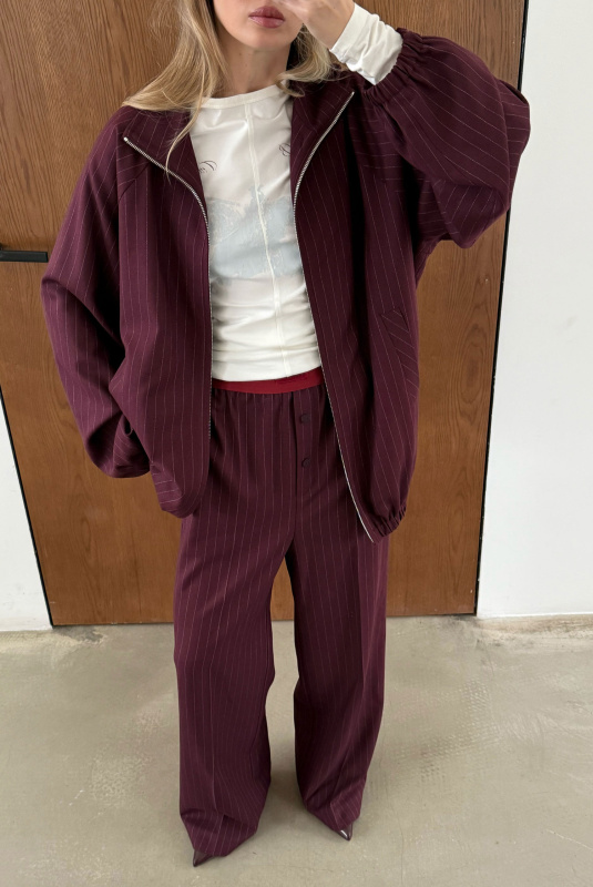 Брюки на резинке BURGUNDY