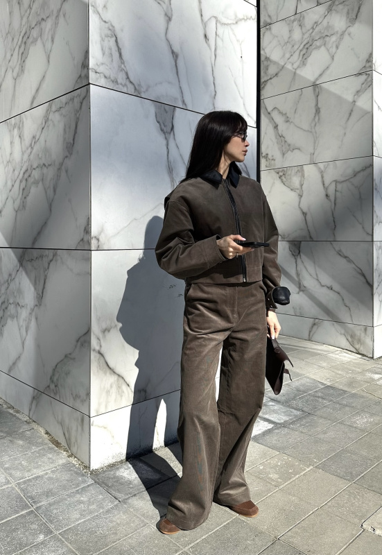 Брюки из вельвета LIGHT BROWN