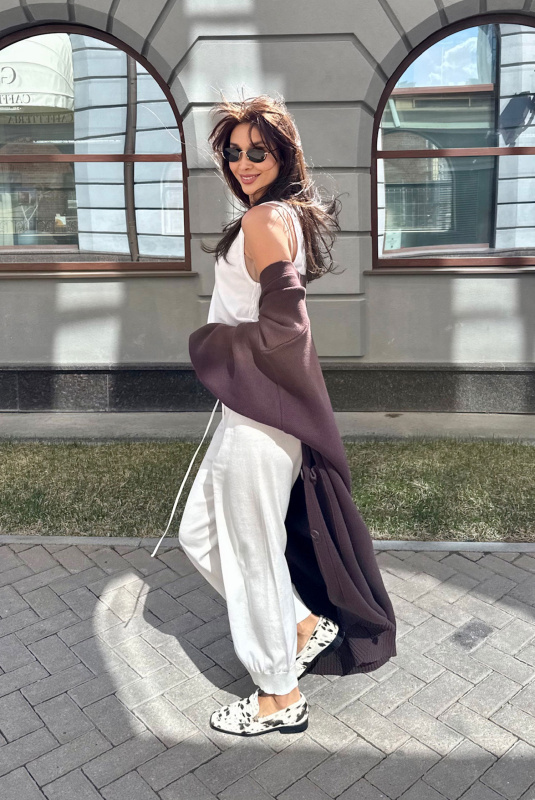 Брюки джоггеры вязаные WHITE