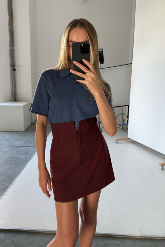 Футболка-поло вязаная BLUE