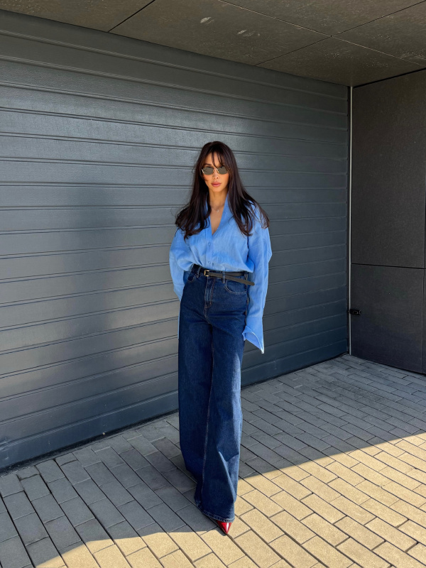 Джинсы Wide-leg DARK BLUE