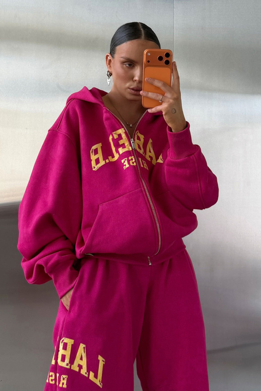Худи на молнии (фуксия)