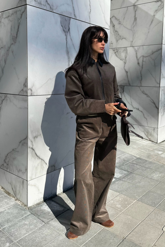 Брюки из вельвета LIGHT BROWN