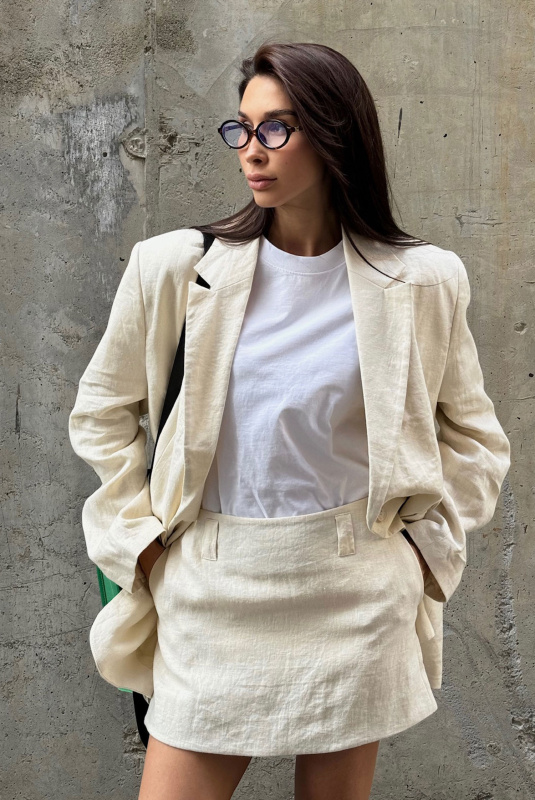 Юбка мини изо льна BEIGE Юбка мини изо льна BEIGE