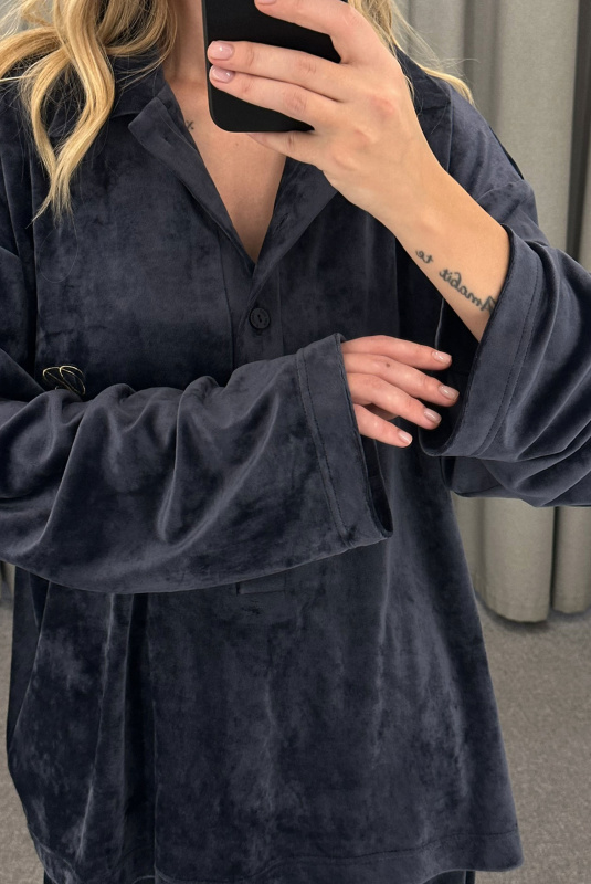 Лонгслив из велюра BROWN