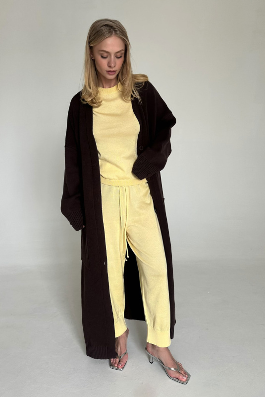 Брюки джоггеры вязаные LIGHT YELLOW