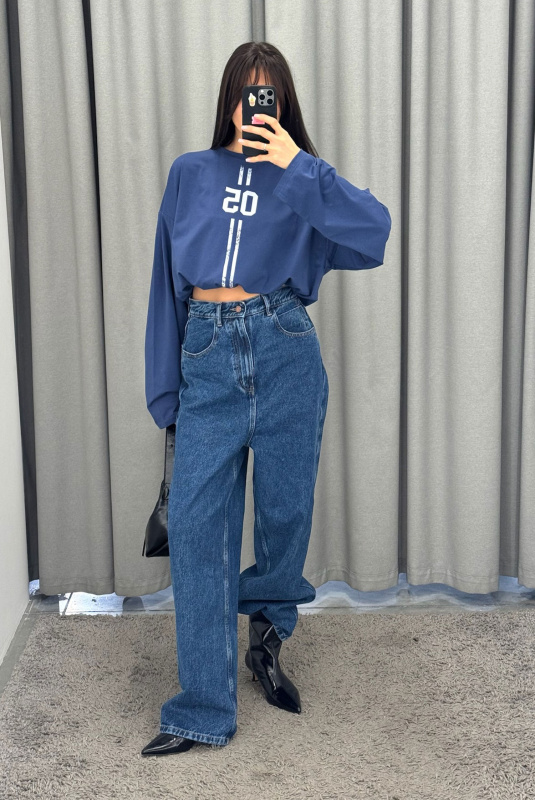 Джинсы на высокой посадке BLUE