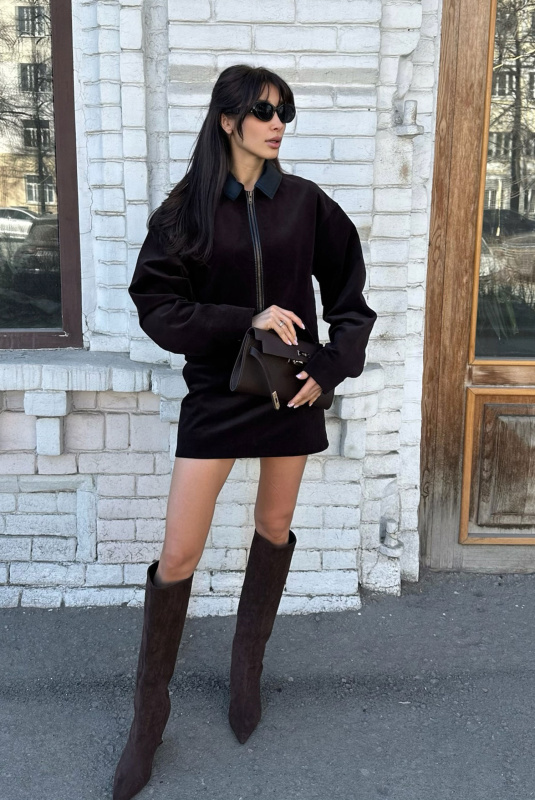 Юбка мини из вельвета CHOCOLATE