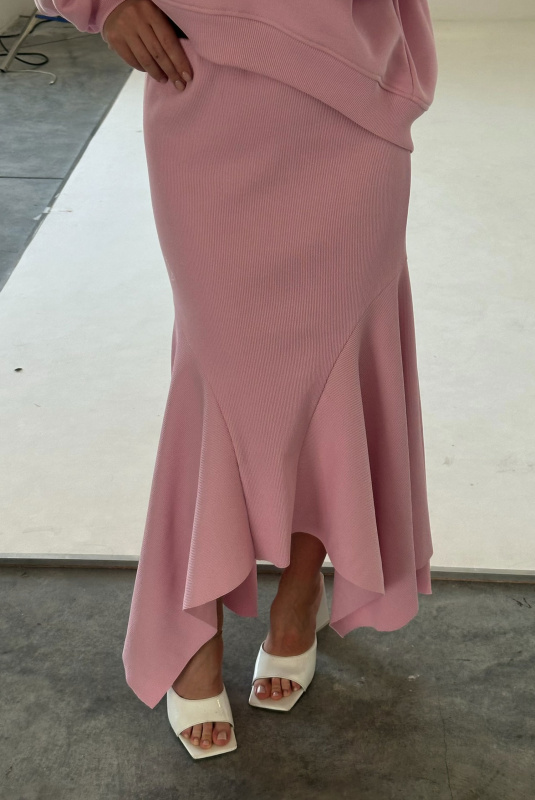 Юбка с клиньями из фактурного трикотажа LIGHT PINK Юбка с клиньями из фактурного трикотажа LIGHT PINK
