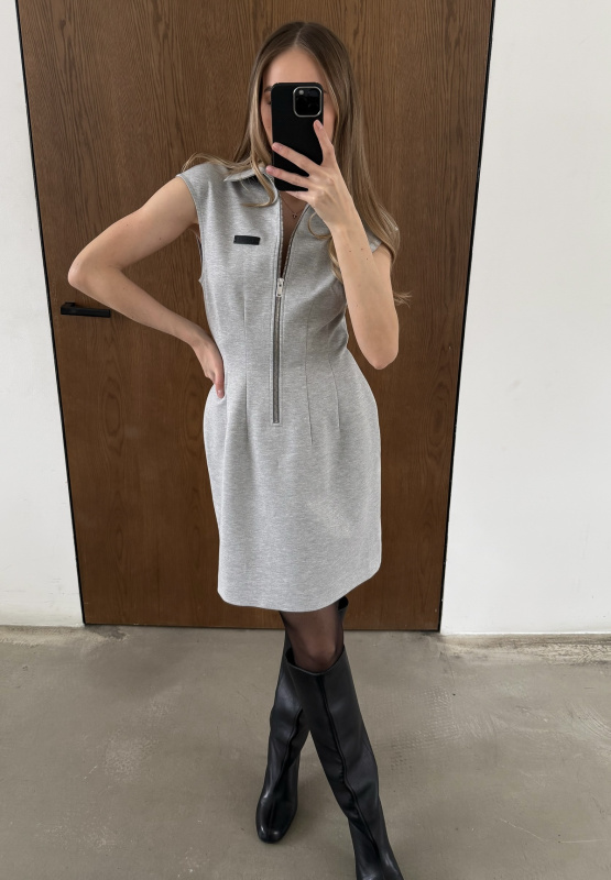 Платье на молнии GRAY MELANGE