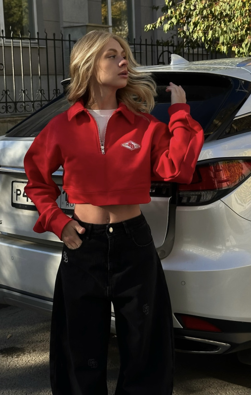 Свитшот поло укороченный RED