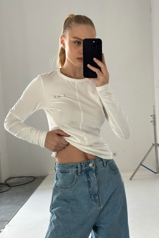 Лонгслив slim-fit WHITE