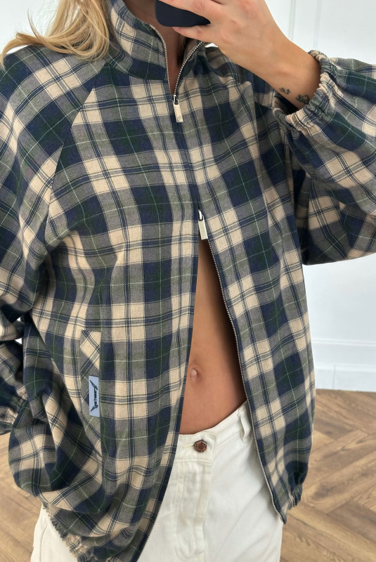 Олимпийка в клетку (сине-зеленая)