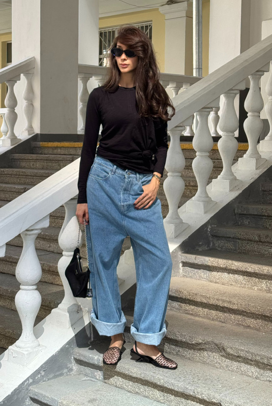 Лонгслив slim-fit из модала BLACK