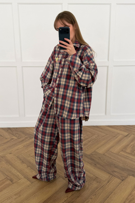 Брюки «бананы» в клетку