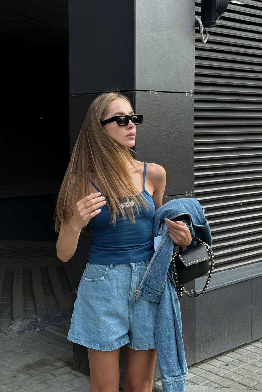 Майка на бретелях BLUE