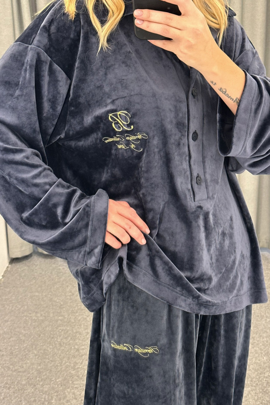 Лонгслив из велюра BROWN