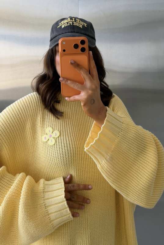 Джемпер обьемный вязаный