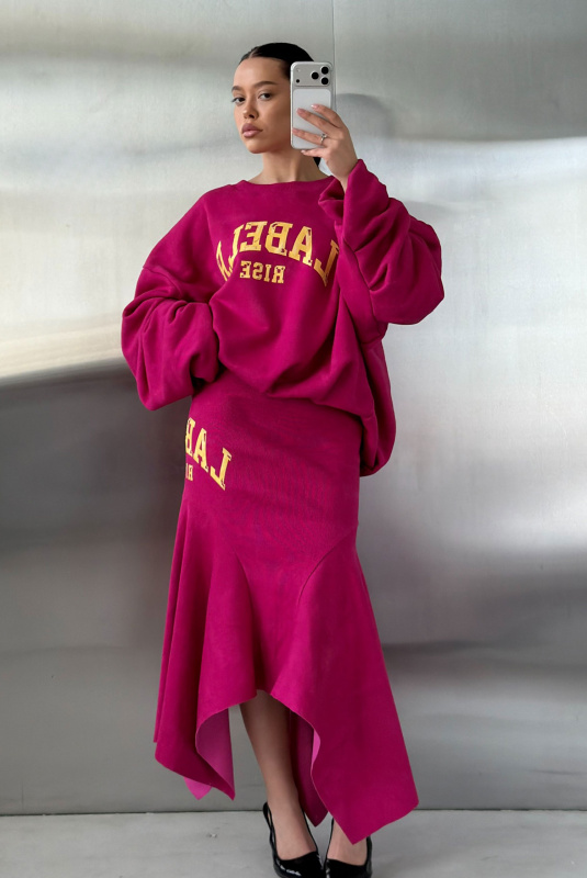 Юбка с клиньями из фактурного трикотажа FUCHSIA