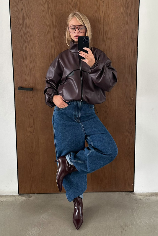 Куртка из экокожи BURGUNDY