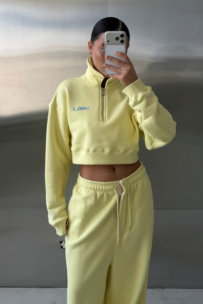 Свитшот поло укороченный