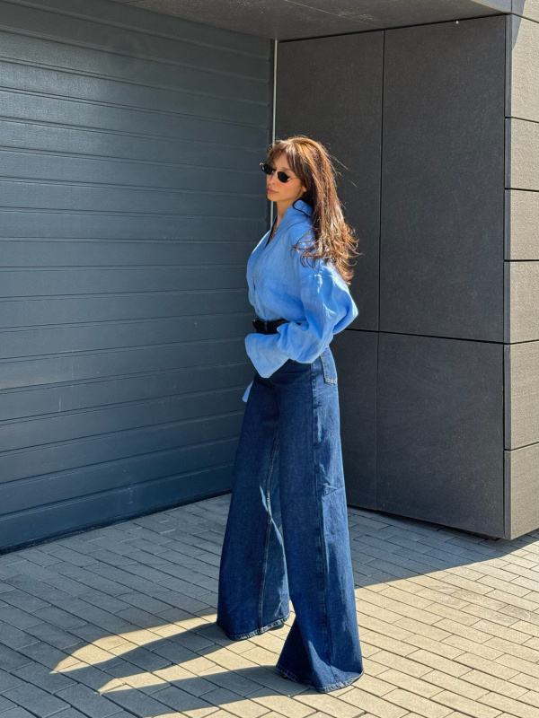 Джинсы Wide-leg DARK BLUE