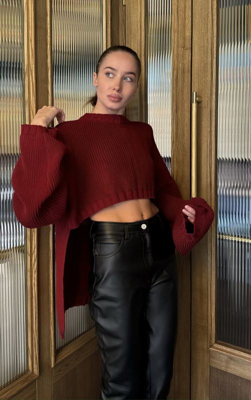 Джемпер с открытой спиной BURGUNDY