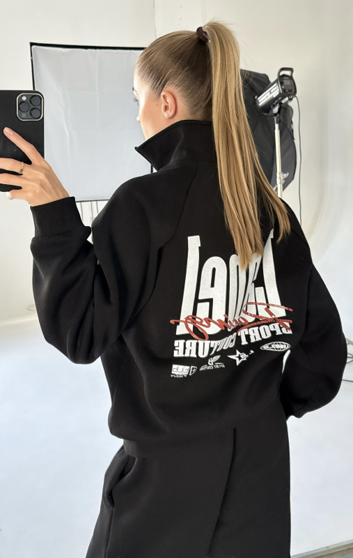 Свитшот на молнии Fleece BLACK