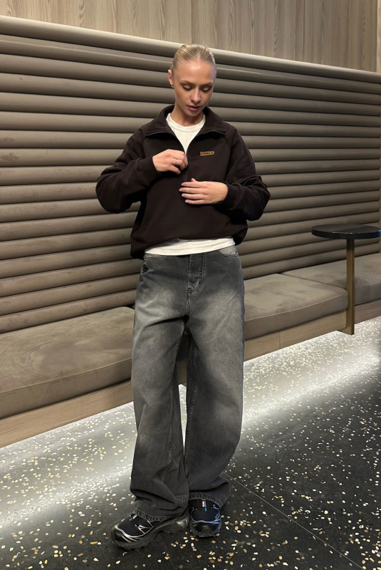 Свитшот на молнии BROWN