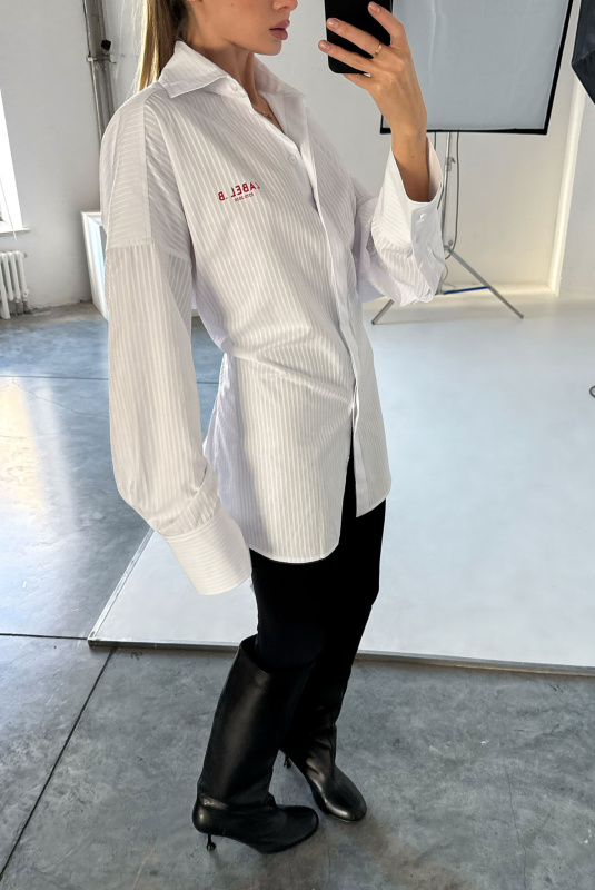 Рубашка с широкими манжетами WHITE