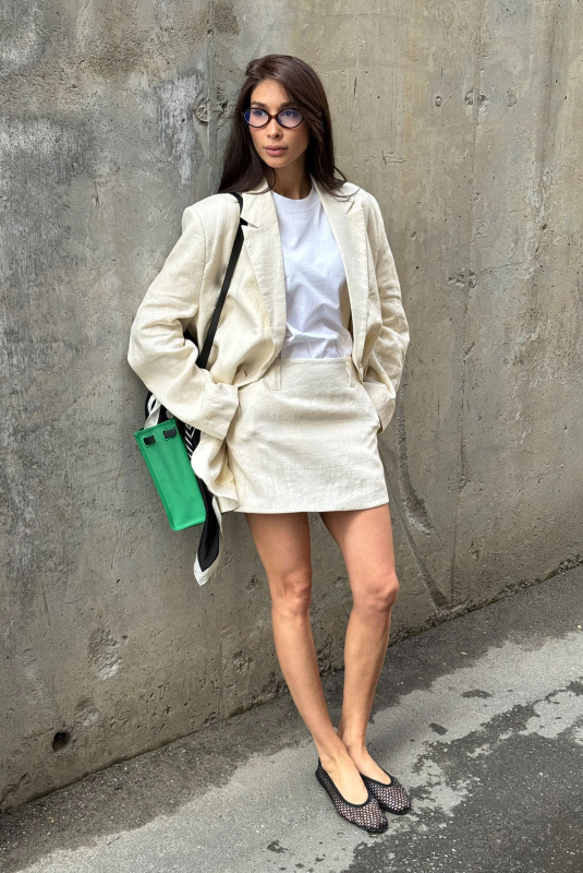 Юбка мини изо льна BEIGE Юбка мини изо льна BEIGE