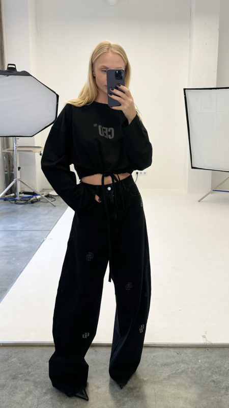 Лонгслив на кулисе BLACK Лонгслив на кулисе BLACK