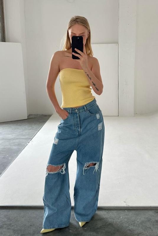 Топ-бандо вязаный LIGHT YELLOW Топ-бандо вязаный LIGHT YELLOW