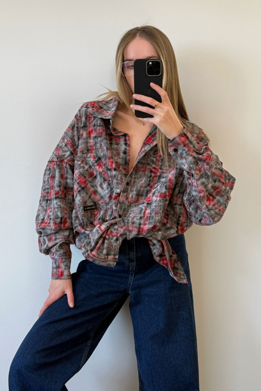 Рубашка FLAW GRAY/RED Рубашка FLAW GRAY/RED