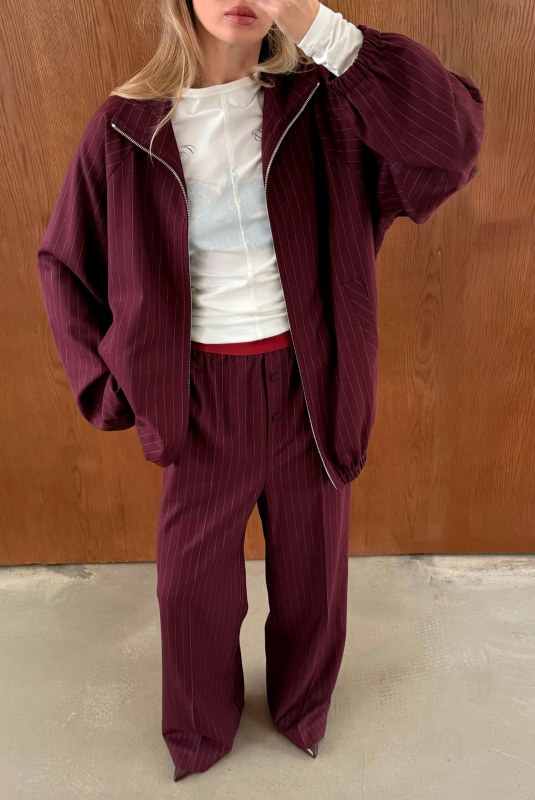 Брюки на резинке BURGUNDY