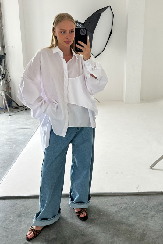 Рубашка "Abstraction" Белый ULLA & LABEL .B