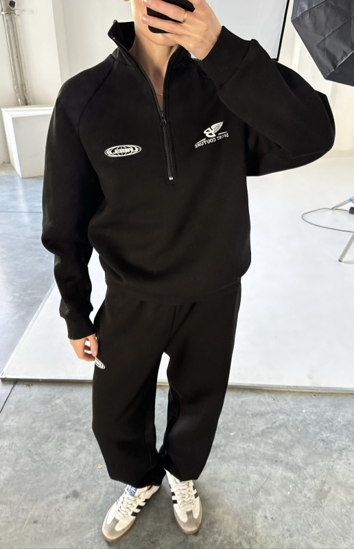 Свитшот на молнии Fleece BLACK