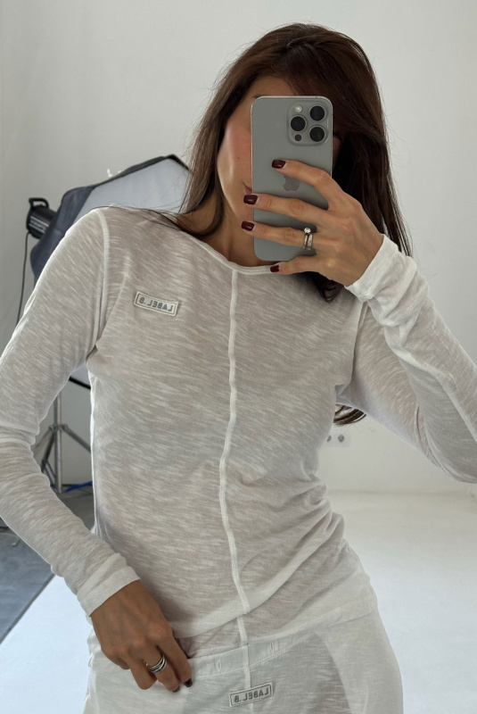 Лонгслив slim-fit из модала WHITE