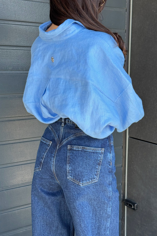 Рубашка объемная изо льна LIGHT BLUE Рубашка объемная изо льна LIGHT BLUE