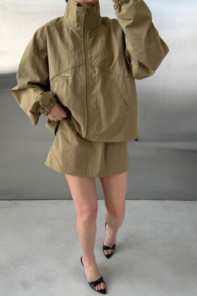 Юбка с шортами плащевая