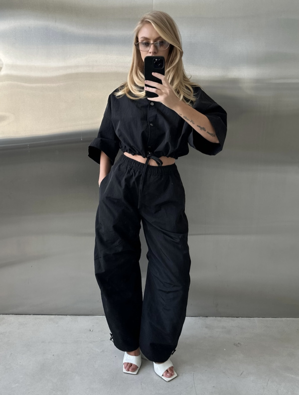 Брюки «бананы» плащевые