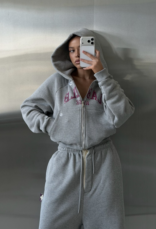 Худи на молнии укороченный