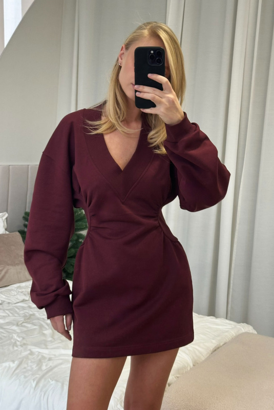 Платье приталенное BURGUNDY