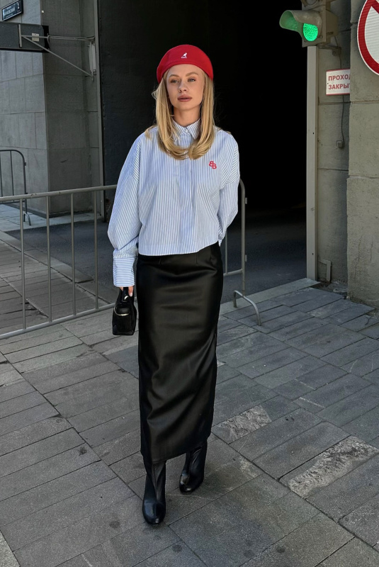 Рубашка обьемная укороченная LIGHT BLUE