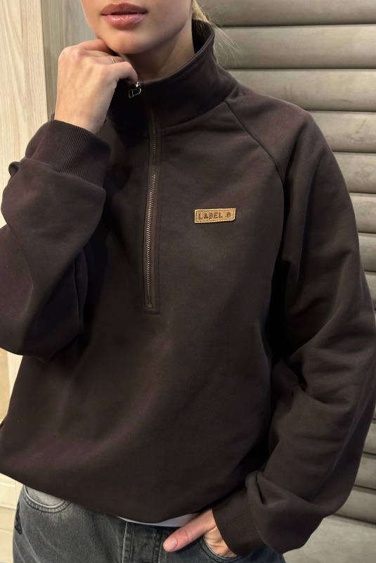 Свитшот на молнии BROWN