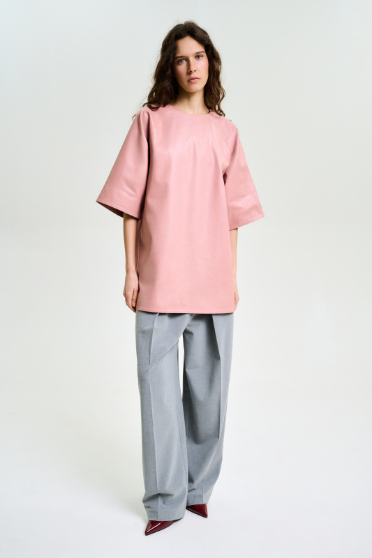 Футболка из экокожи LIGHT PINK Футболка из экокожи LIGHT PINK