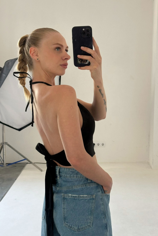 Топ на завязках изо льна BLACK Топ на завязках изо льна BLACK