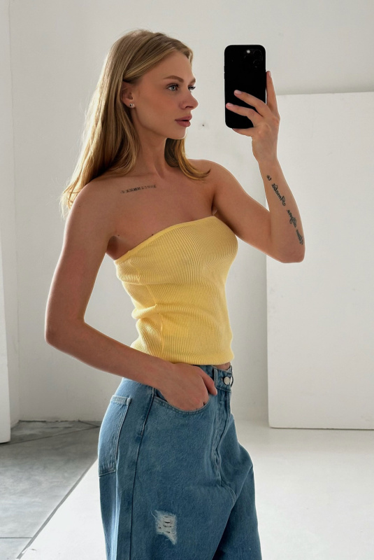 Топ-бандо вязаный LIGHT YELLOW Топ-бандо вязаный LIGHT YELLOW