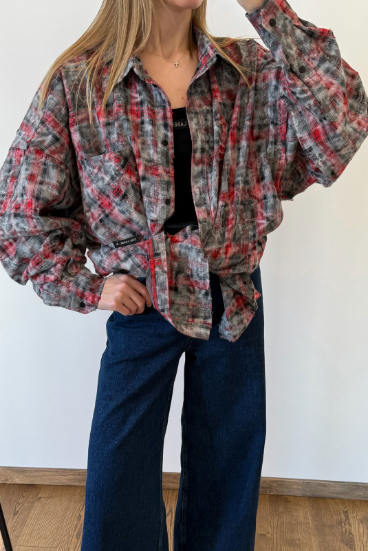 Рубашка FLAW GRAY/RED Рубашка FLAW GRAY/RED