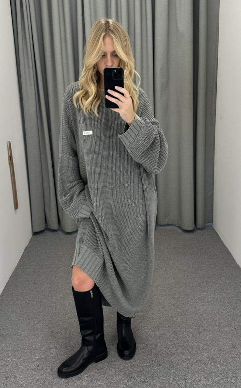 Платье объемное вязаное GREY